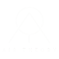 Air Theory logo featuring a stylised geometric ‘A’ and ‘T’ forming the shape of a tree within a circle, symbolising engineered airflow and sustainable living. Modern typography below reads ‘Air Theory’, representing a premium brand in passive home ventilation systems.